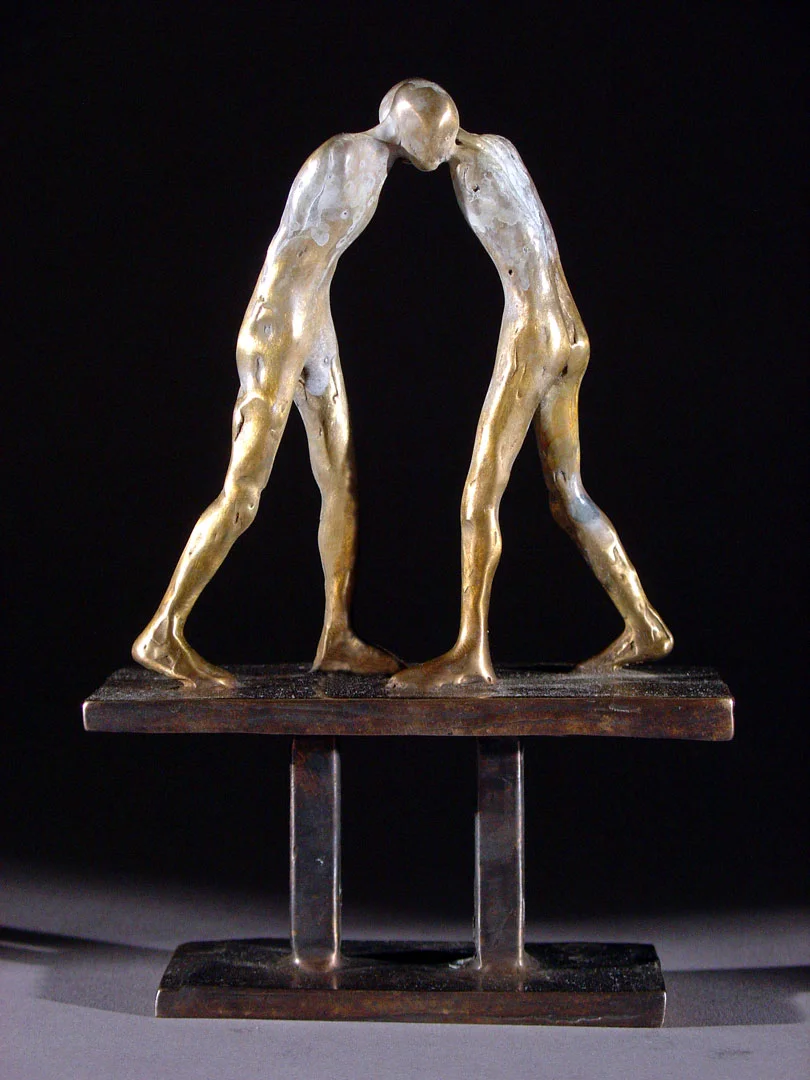 "Double Figure Maquette Brown", 2008, bronze and acrylic, 6.5"x 4.25"x 1.75", ed. 12