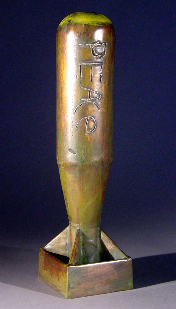 "Peace and Love", 2008, bronze and acrylic, 12" H