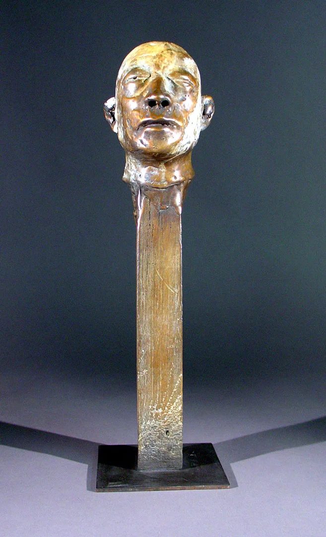 "Winner White Face", 2008, bronze and acrylic, 13.5"x 4.5"x 3.5", ed. 12