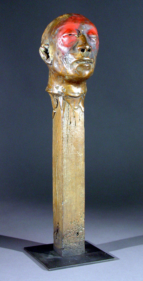 "Winner Red Face", 2008, bronze and acrylic, 13.5"x 4.5"x 3.5", ed. 12