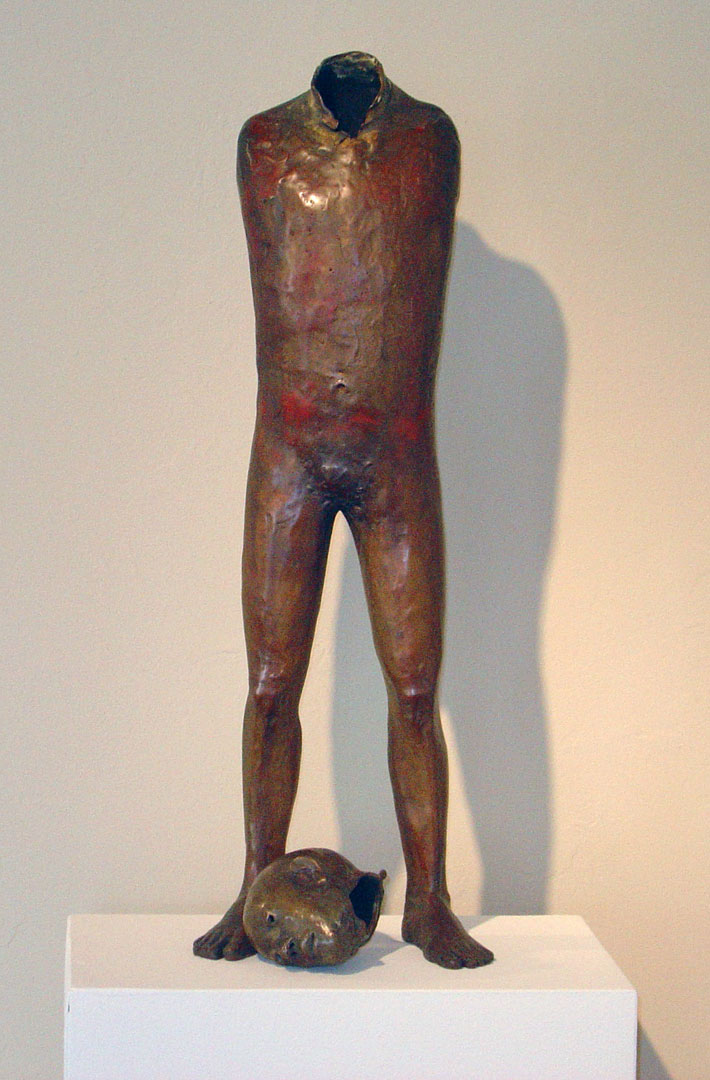 "Muscle Man #3", 2007, bronze and acrylic