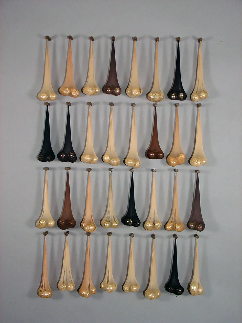 "Root #2", 2006, polished bronze, steel and pantyhose, 36"x 46"x 2"