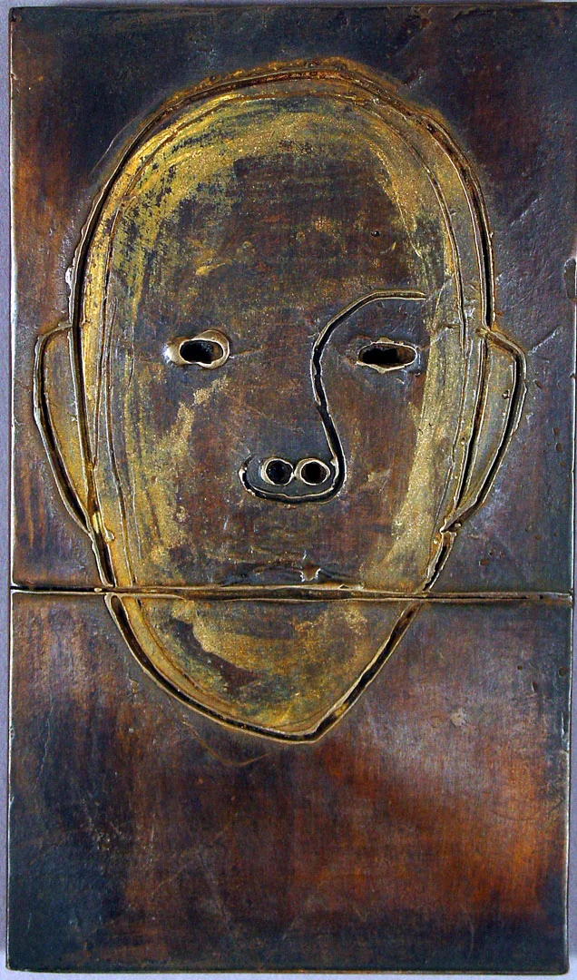 "Untitled Small Plaque #1", 2006, bronze and acrylic, 3"x 5"x 0.25"
