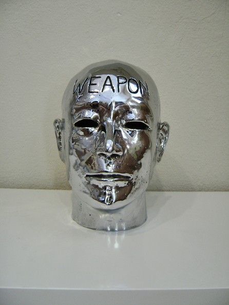"Weapon", 2006, polished nickel plated bronze, 12" H