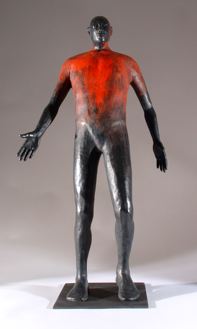 "Cause and Effect #4", 2005, bronze and acrylic, 23.5" H, ed. 4