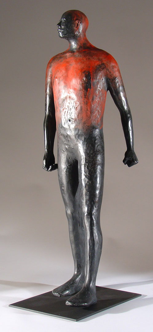 "Cause and Effect #5", 2005, bronze and acrylic, 25" H, ed. 4
