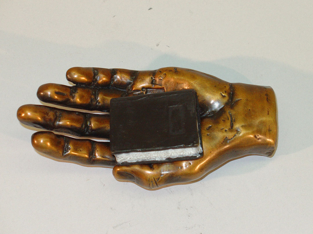 "Quandary #5", 2005, bronze and acrylic, 4" L, ed. 12