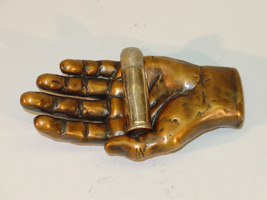 "Quandary #9", 2005, bronze and acrylic, 4" L, ed. 12