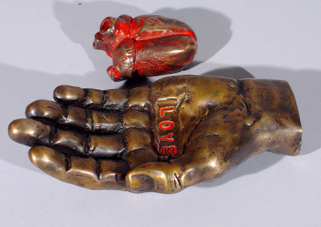 Detail "Quandary #2", 2005, bronze and acrylic, 4" L, ed. 12