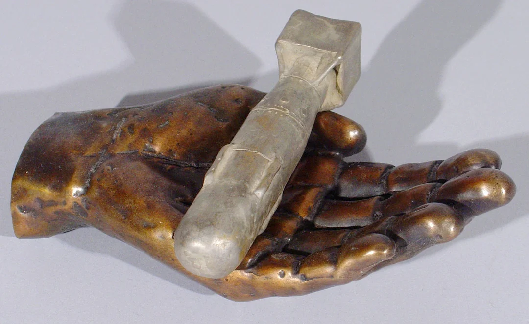 "Quandary #3", 2005, bronze and acrylic, 4" L, ed. 12