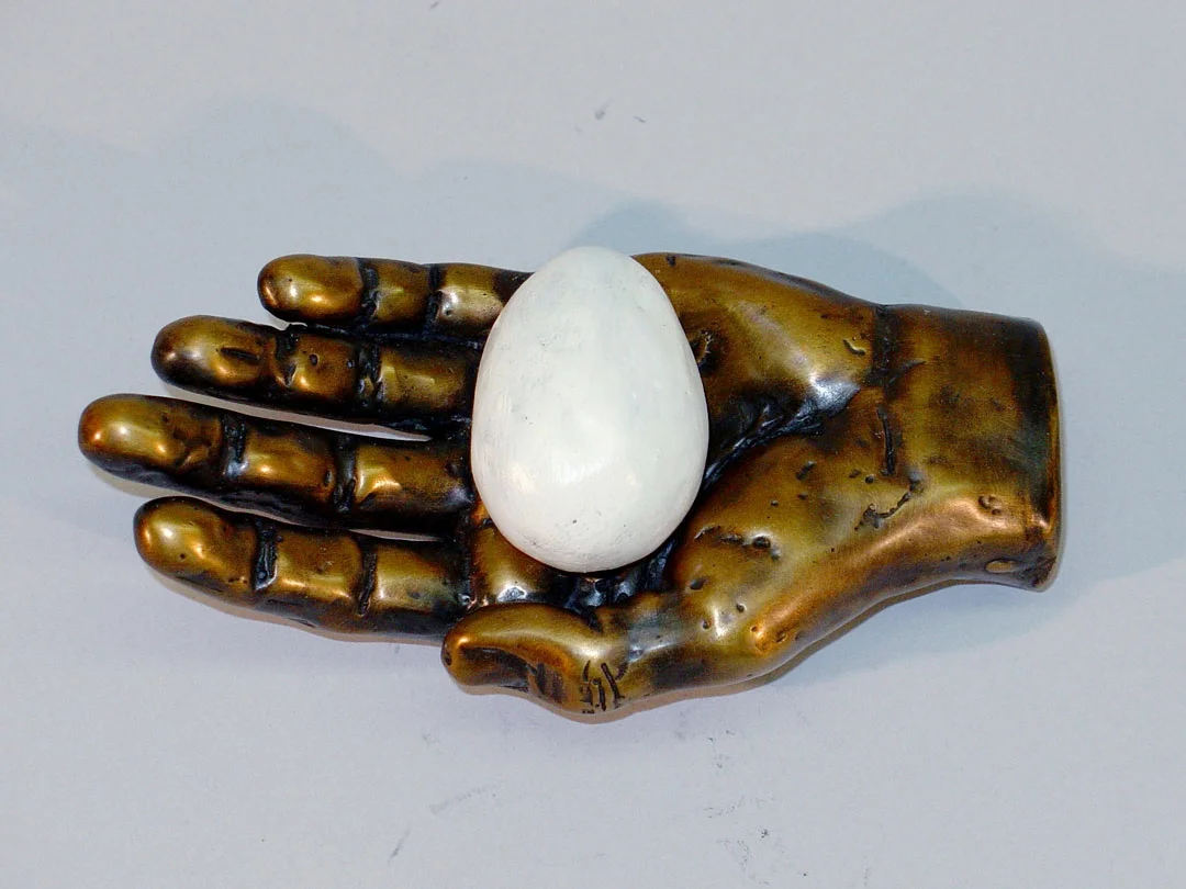 "Quandary #6", 2005, bronze and acrylic, 4" L, ed. 12