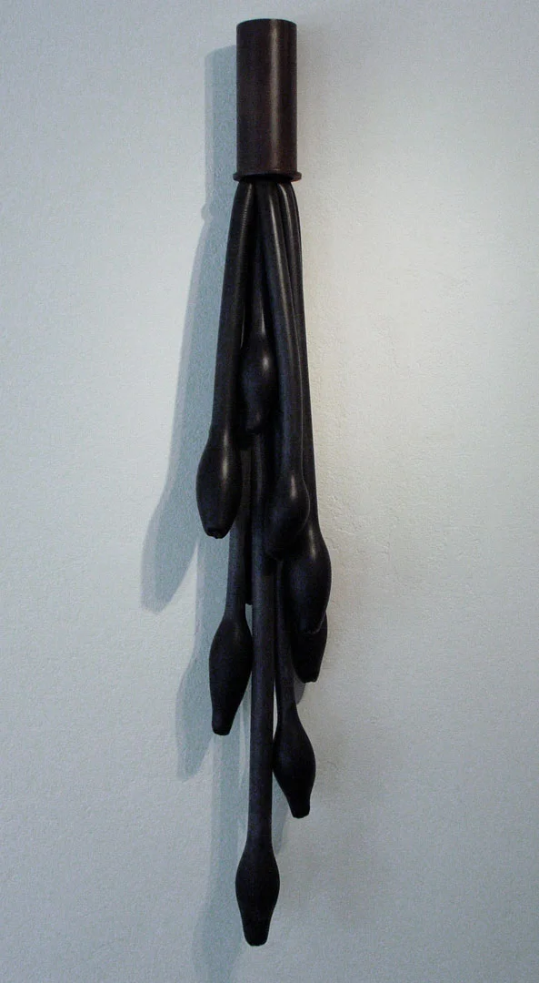 "Weapon #1", 2005, bronze, acrylic, rubber and water, 40"x 8"x 8"