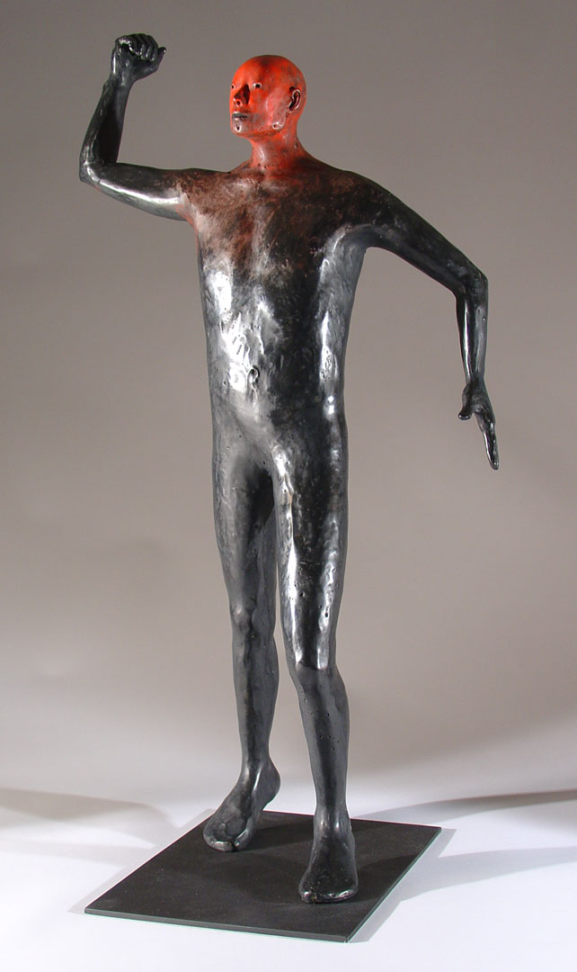 "Cause and Effect #7", 2005, bronze and acrylic, 26.5" H