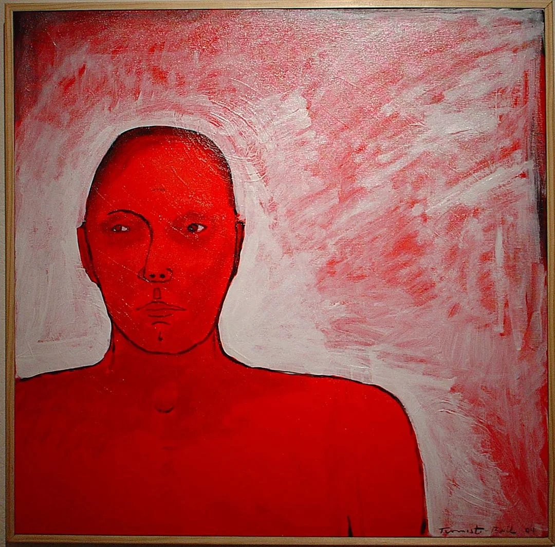 "Man with a Red Head", 2004, acrylic on canvas, 20" x 20"