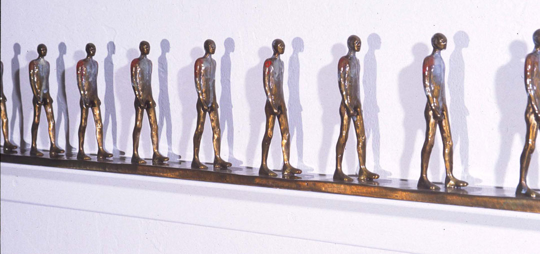 Detail "Follow the Leader", 2003, bronze and acrylic, 96" L, ed. 4