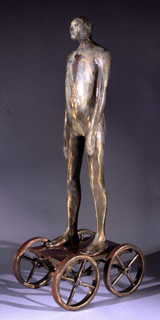 "Pull Toy", 2003, bronze and acrylic, 32" H