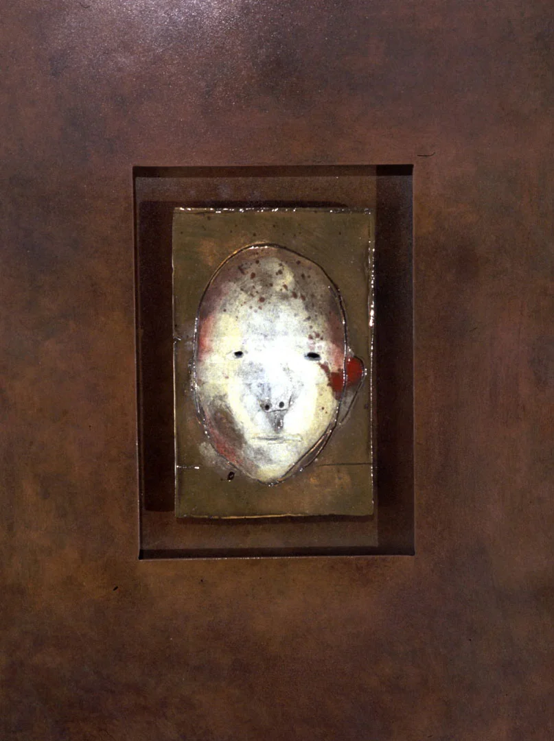 "Portrait", 2002, bronze, acrylic and steel, 10" x 14" 0.25", ed. 25