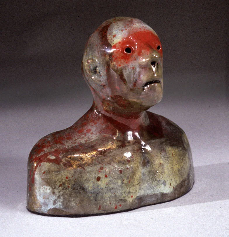 "Untitled Small Bust", 2002, bronze and acrylic, 6" H