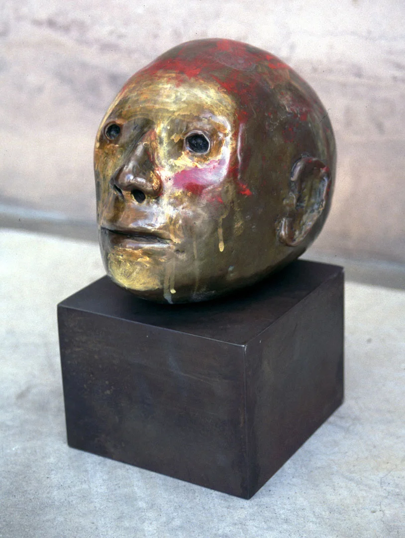 "Maquette for Monumental Head", 2001, bronze, acrylic and steel, 12"x 8"x 8", ed. 4
