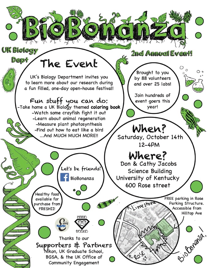 The flyer for the second edition of BioBonanza in 2017 (the last I organized).