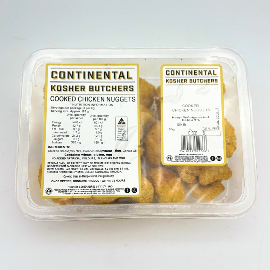 cooked chicken nuggets packaging - Continental Kosher Butchers.png