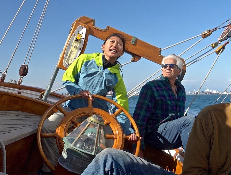 Keziah Choi at the helm of Rose of Sharon.