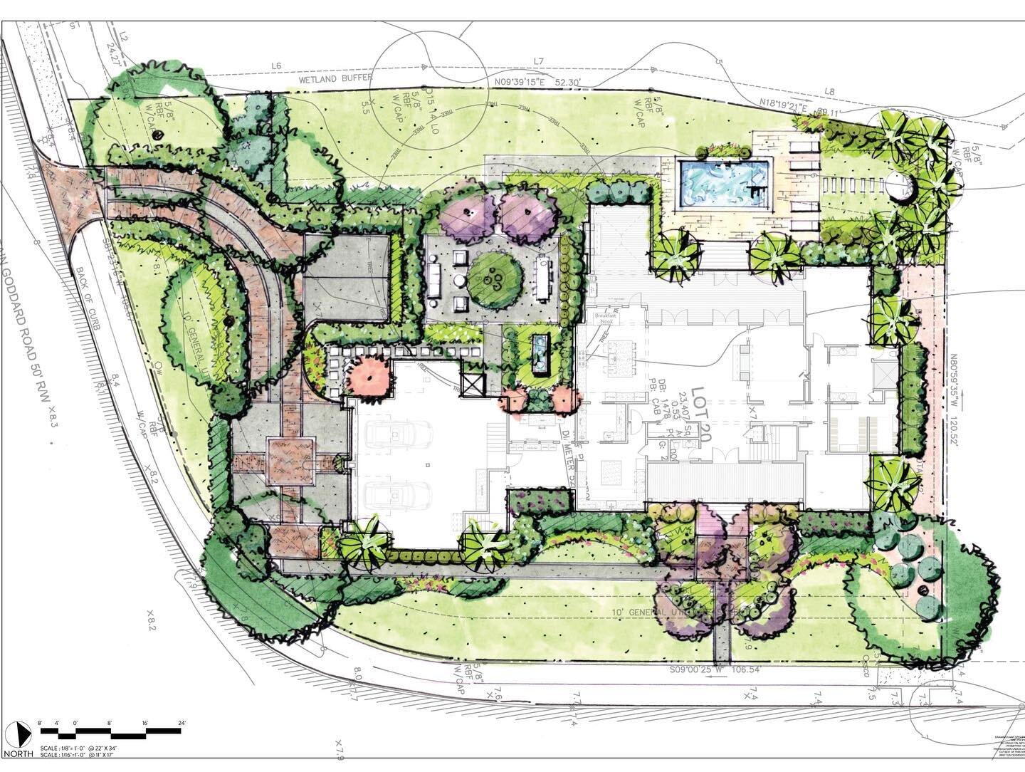 Another Client approved concept!  Unfortunately, feedback from the ARB is forcing us to rework 👎🏻but I wanted to share anyway! 👍🏻. I&rsquo;ll be sure to post the new design when it&rsquo;s done.  #landscapearchitecture #landscapedesign #landscape
