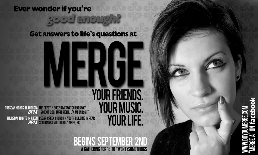Merge College Ministry, Newspaper advertisement design