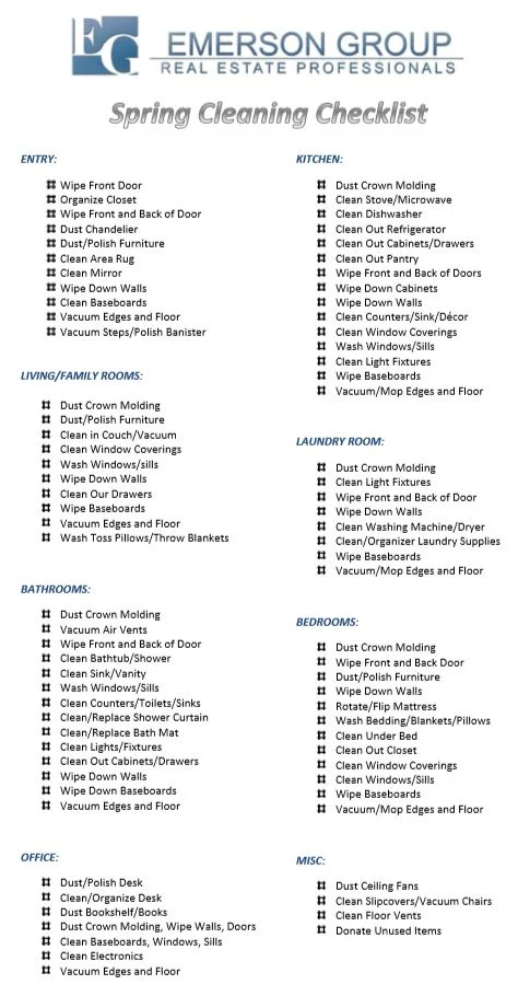 The Emerson Group S Spring Cleaning Checklist Emerson Group Real