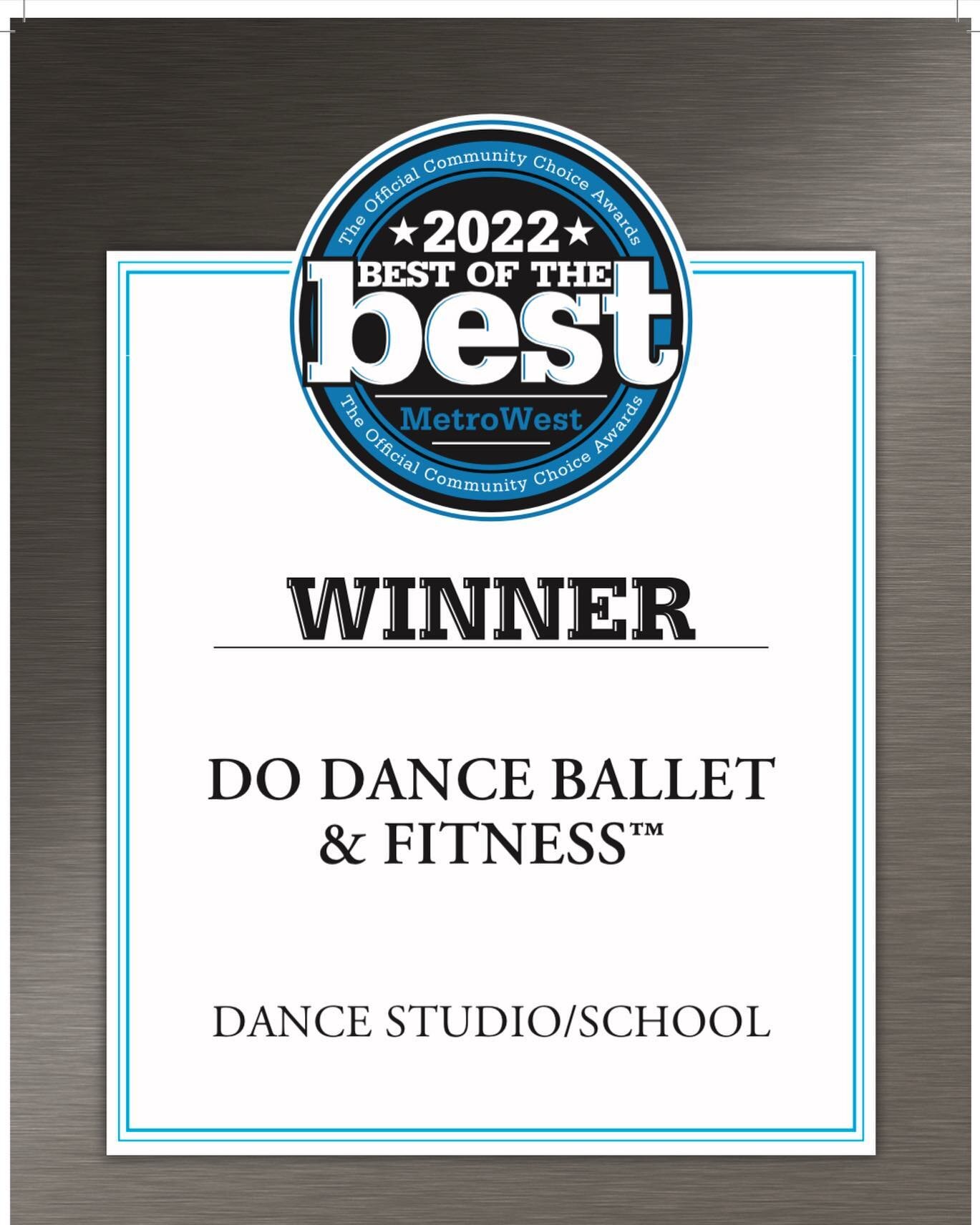 THANKFUL TUESDAY 🙏🏻, what better way to start the month of November if not saying THANK YOU 💜

Do Dance Ballet &amp; Fitness is the winner :
🥇 Metrowest&rsquo;s 2022 Best of The Best 
Dance school/ studio 

Thank you all for your continued suppor
