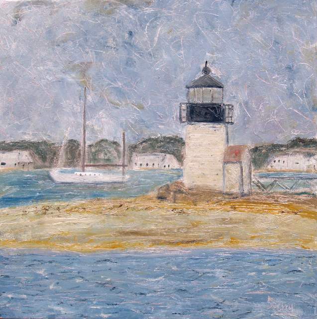 'Passing Brant Light, Nantucket', 20"x20" oil on canvas