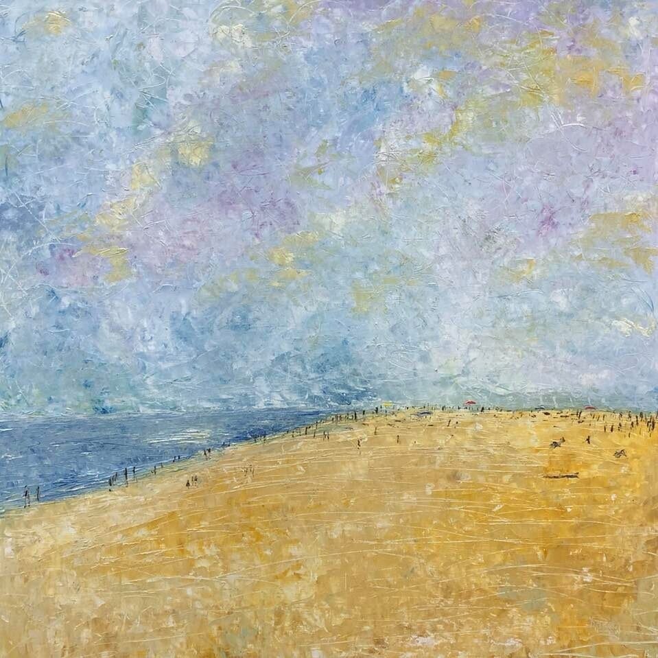 Let Me Take You To The Beach 36"x36" oil on wood