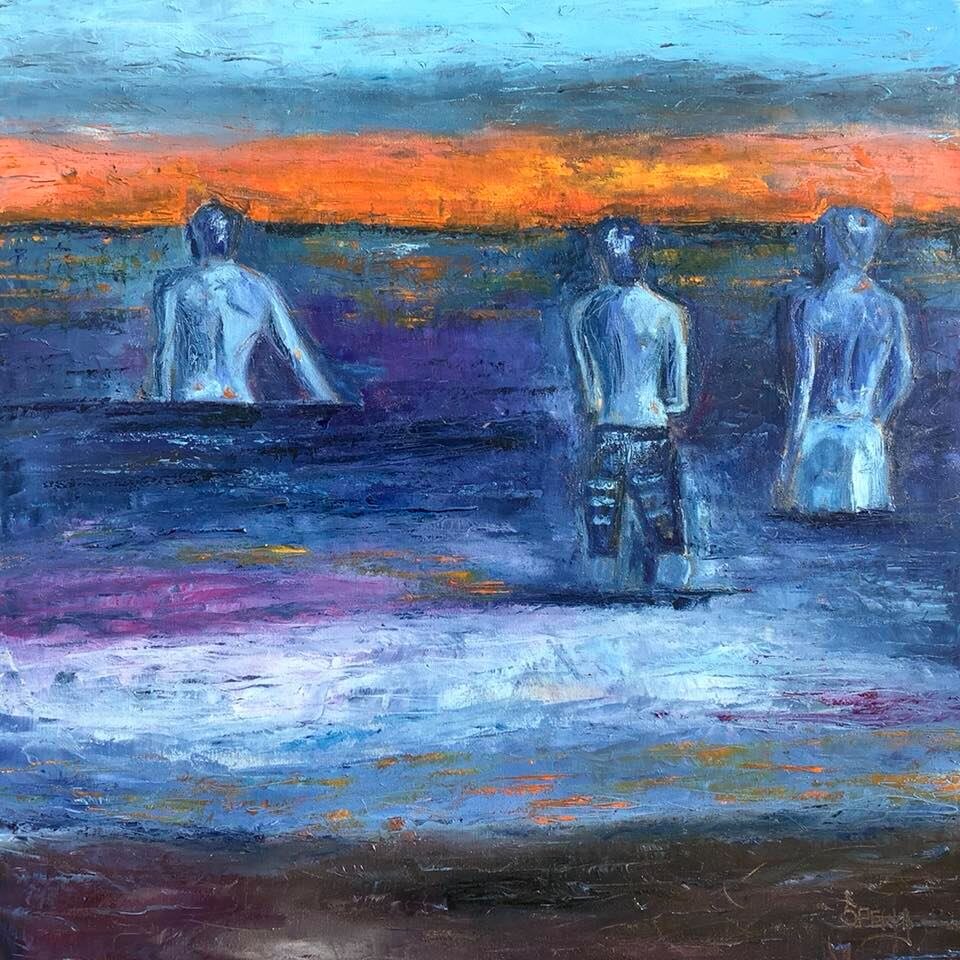 ’Wading For The Sun’ 24”x24” oil