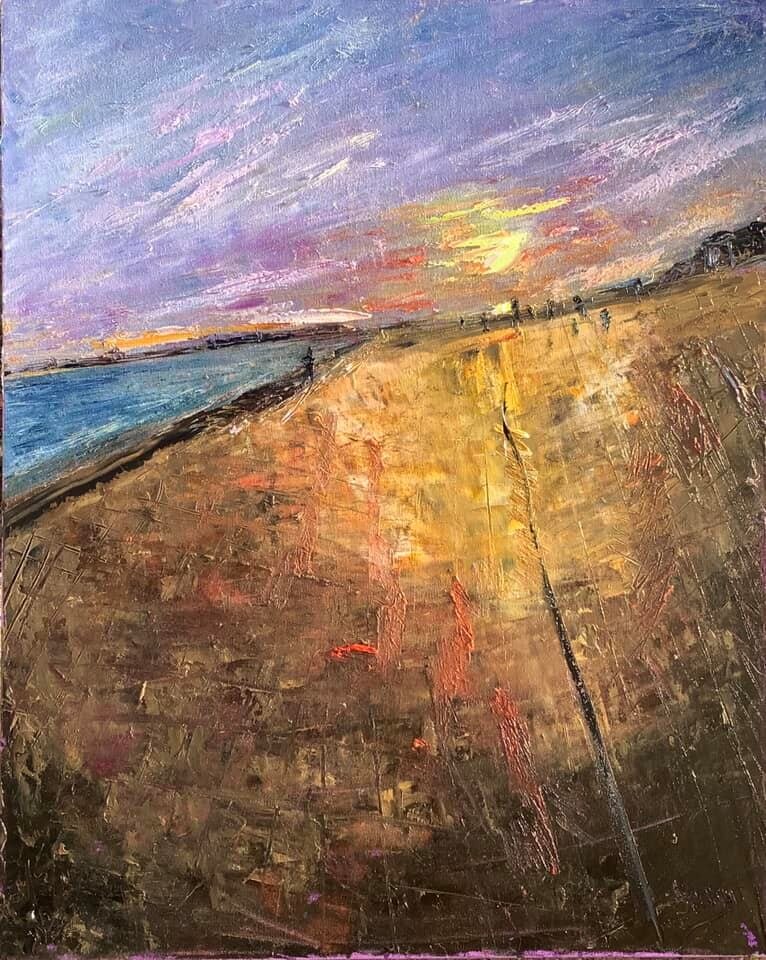 Sunset Beach 24"x30" oil on canvas