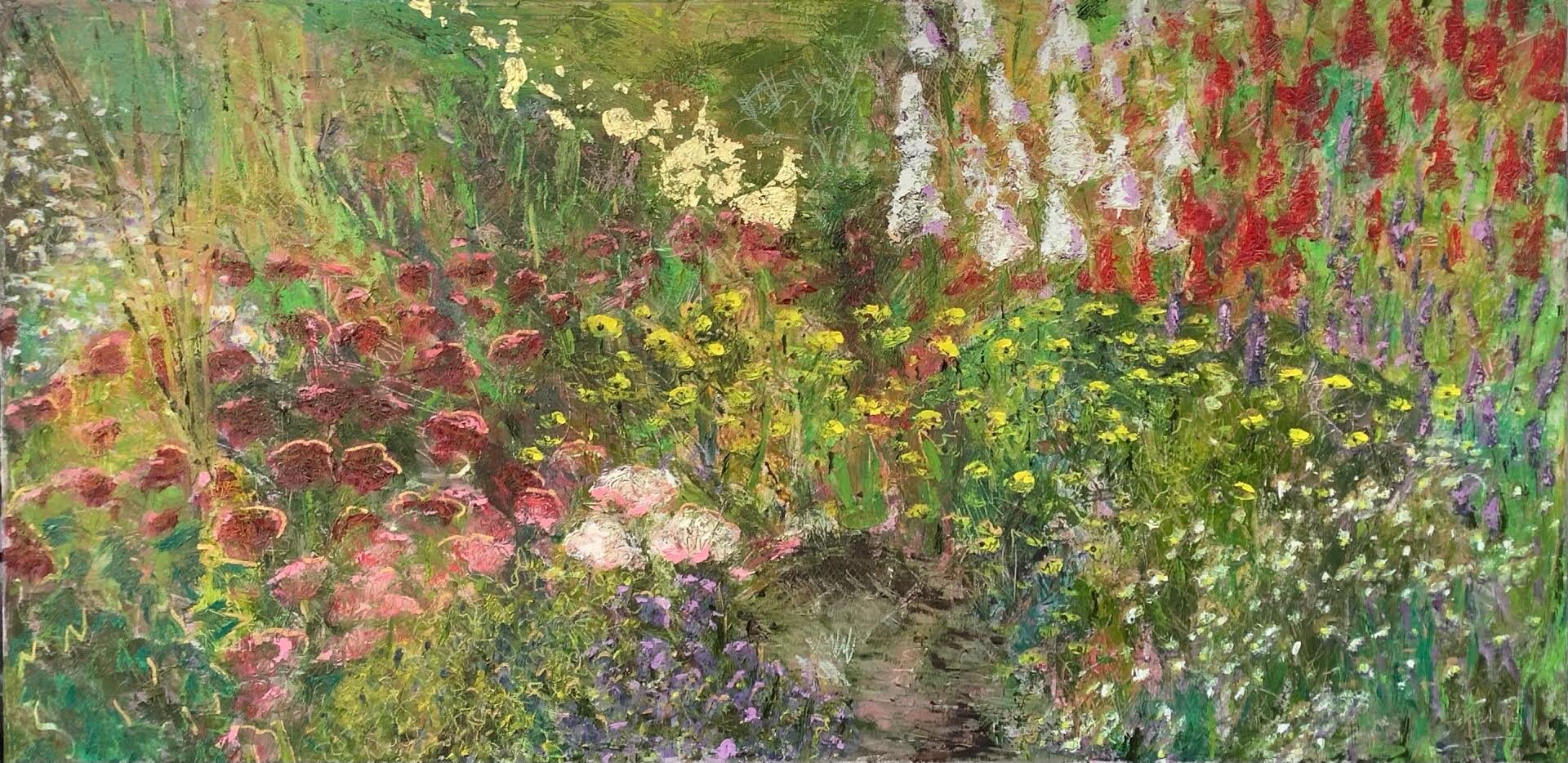 Vonnegut's Garden 48"x24" mixed media on canvas