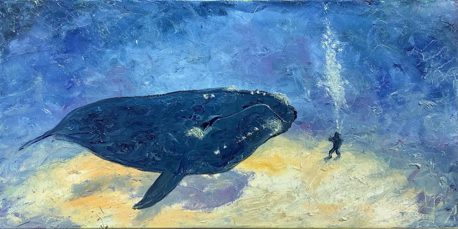 Save the Whale 36"x18" oil
