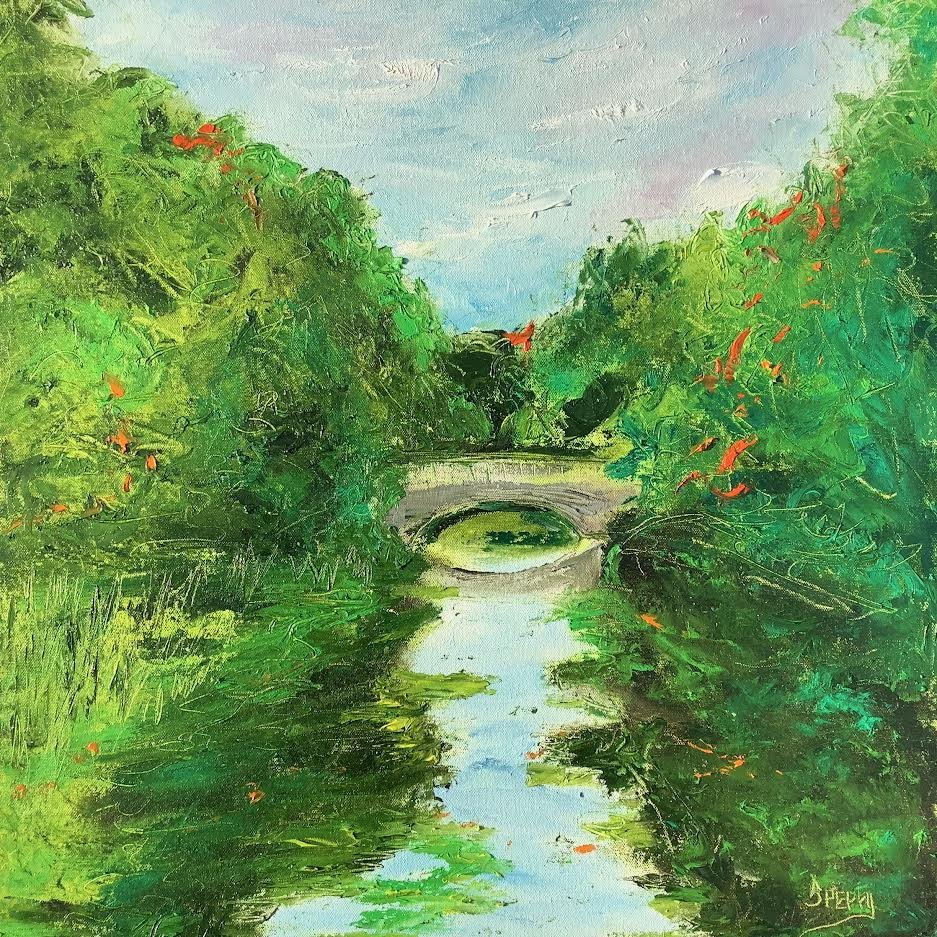 Bridge Over Erie Canal 24"x24" oil