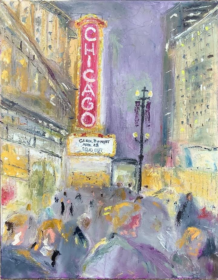 Chicago Theater-Sold Out 22"x28" oil