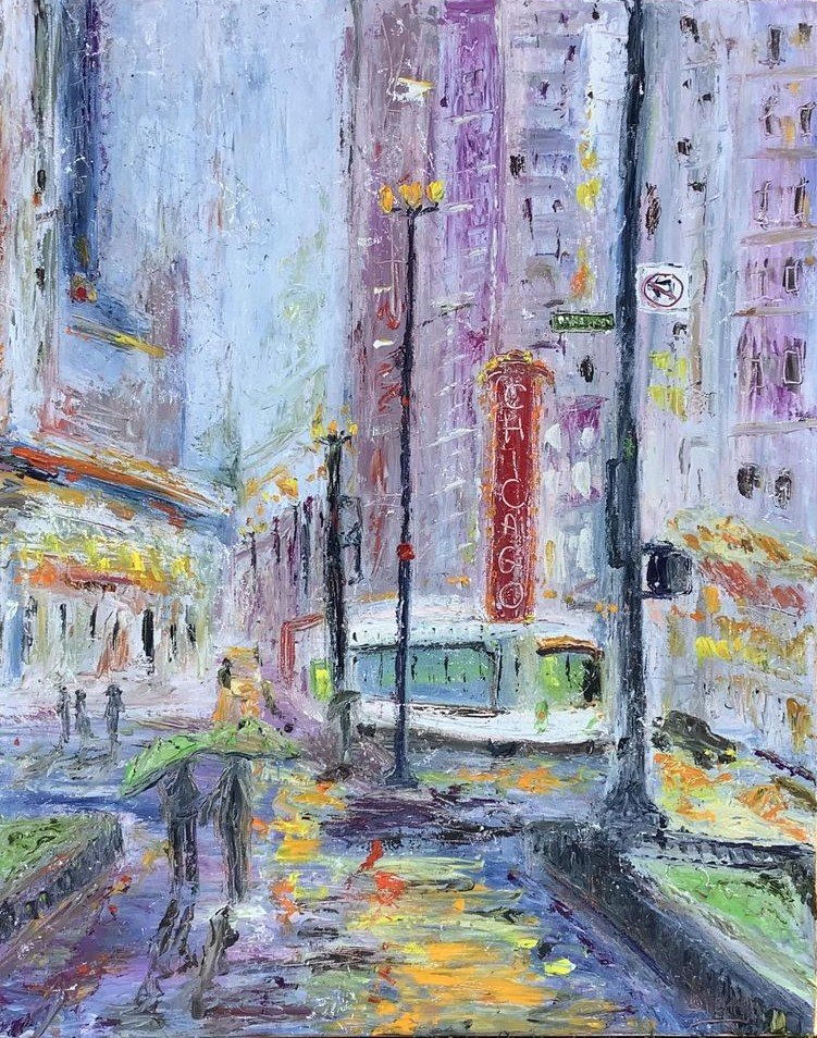 ‘Rainy Day Chicago’ 24”x30” oil