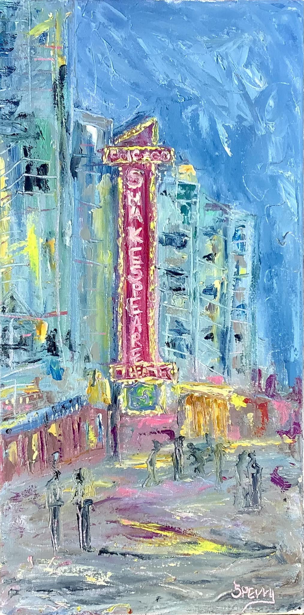 Chicago Shakespeare Theater 12”x24” oil