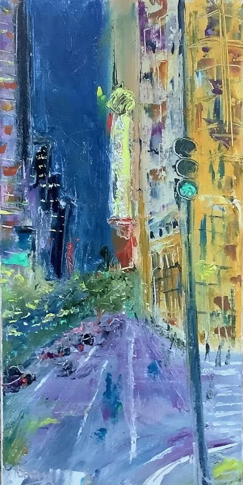 Chicago, Theater District 12"x24" oil