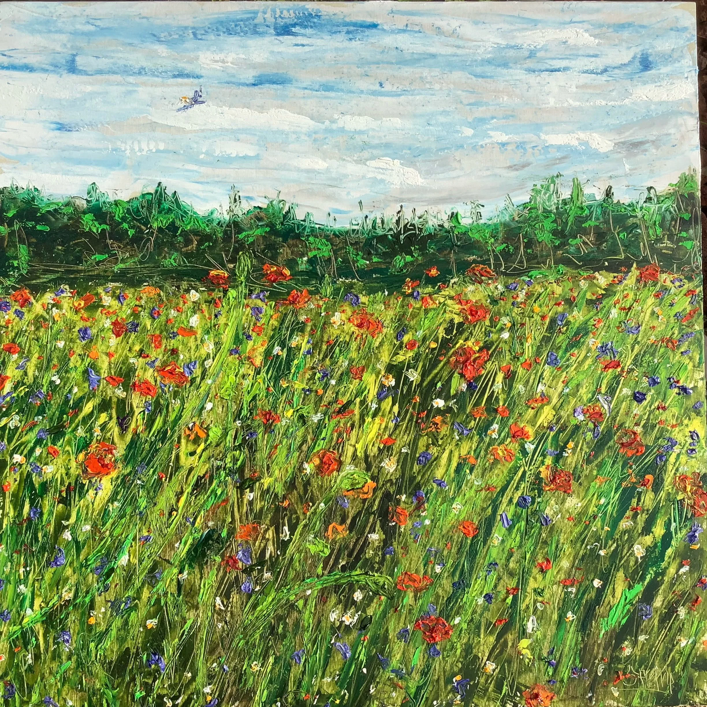  ‘Red, White & Colonial Blue’ 20”x20” oil