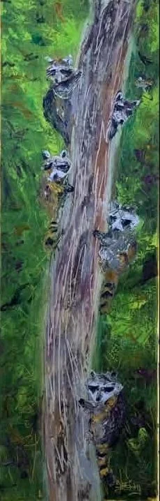 “5 Bandits’ 10”x30” oil