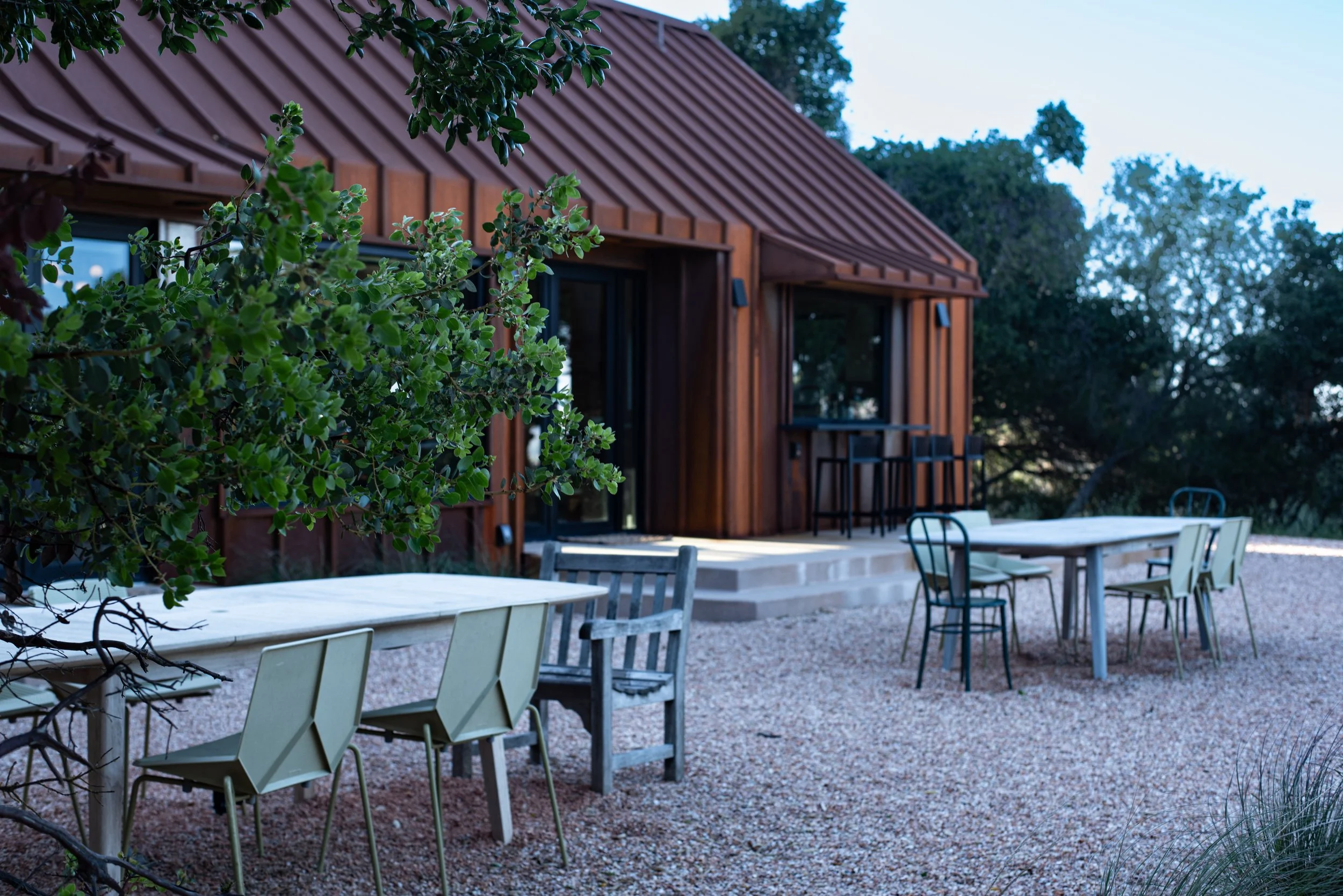 Paso Robles Modern Landscape Architecture with Gravel and Corten Architecture