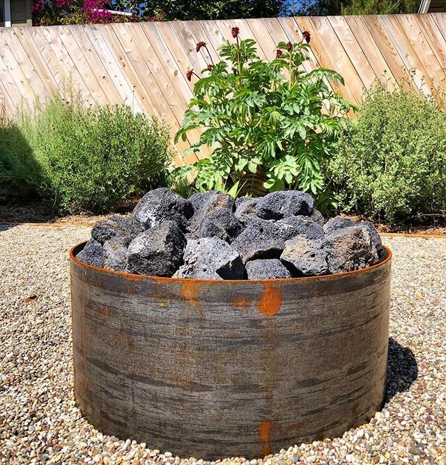 Custom corten steel fire pit beginning it&rsquo;s beautiful rust transformation. Holler for custom orders or visit the fine folks @plant_material #firepit #firepitdesign #firepitdesigns #steelfirepits #steelfirepit #backyarddesign #yarddecor #ghostst