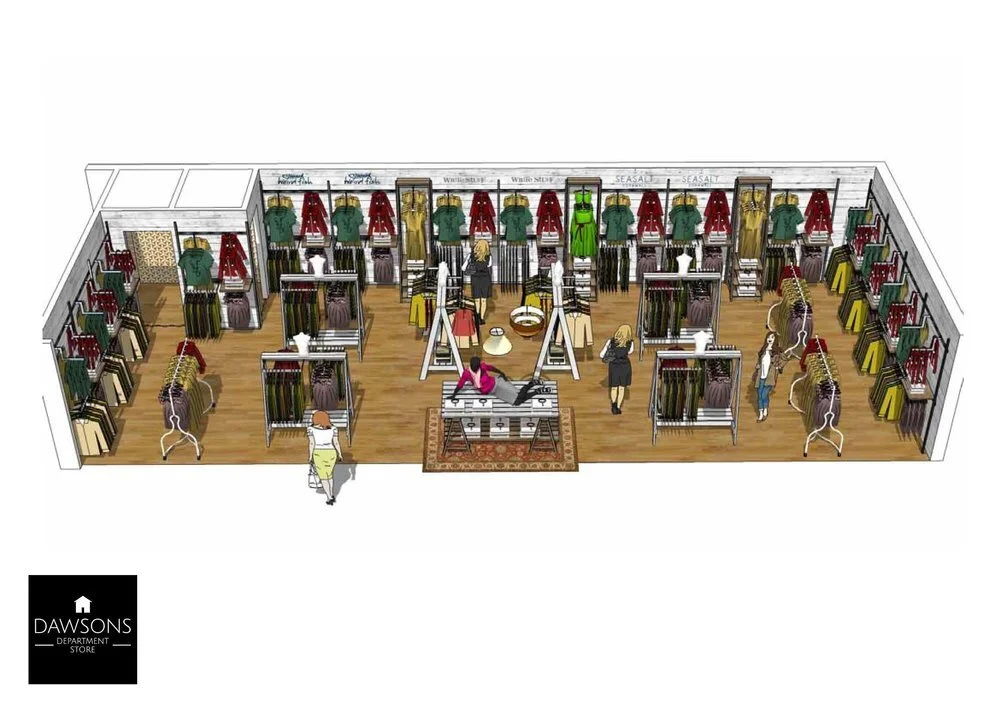 Dawsons Department store Concept design and shop fit Spaceworks