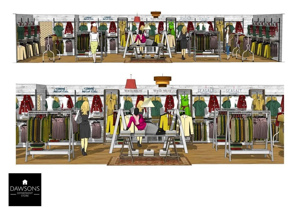 Dawsons Department store Concept design and shop fit Spaceworks