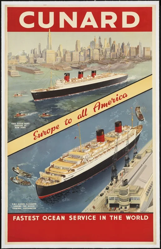 Cunard Lines Travel Poster