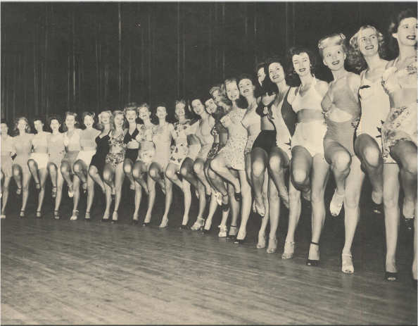 Chorus girls from a 1944 Earl Carroll Vanities program. Photo via Finding Lost Angeles (2018).