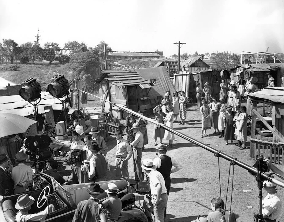Filming The Grapes of Wrath in the 1940s. Image via The Hollywood Reporter .